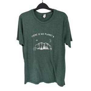 "There is No Plan B" Tee T-Shirt Cotton Green Short Sleeve Size Med
